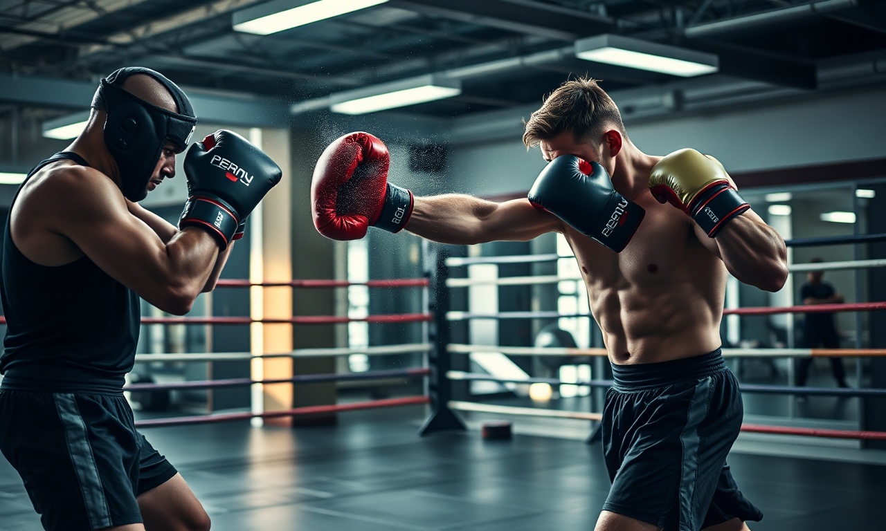 Kick boks kursu — sporcular pedlere tekme ve yumruk çalışırken
